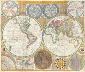Mapa del mundo en hemisferios